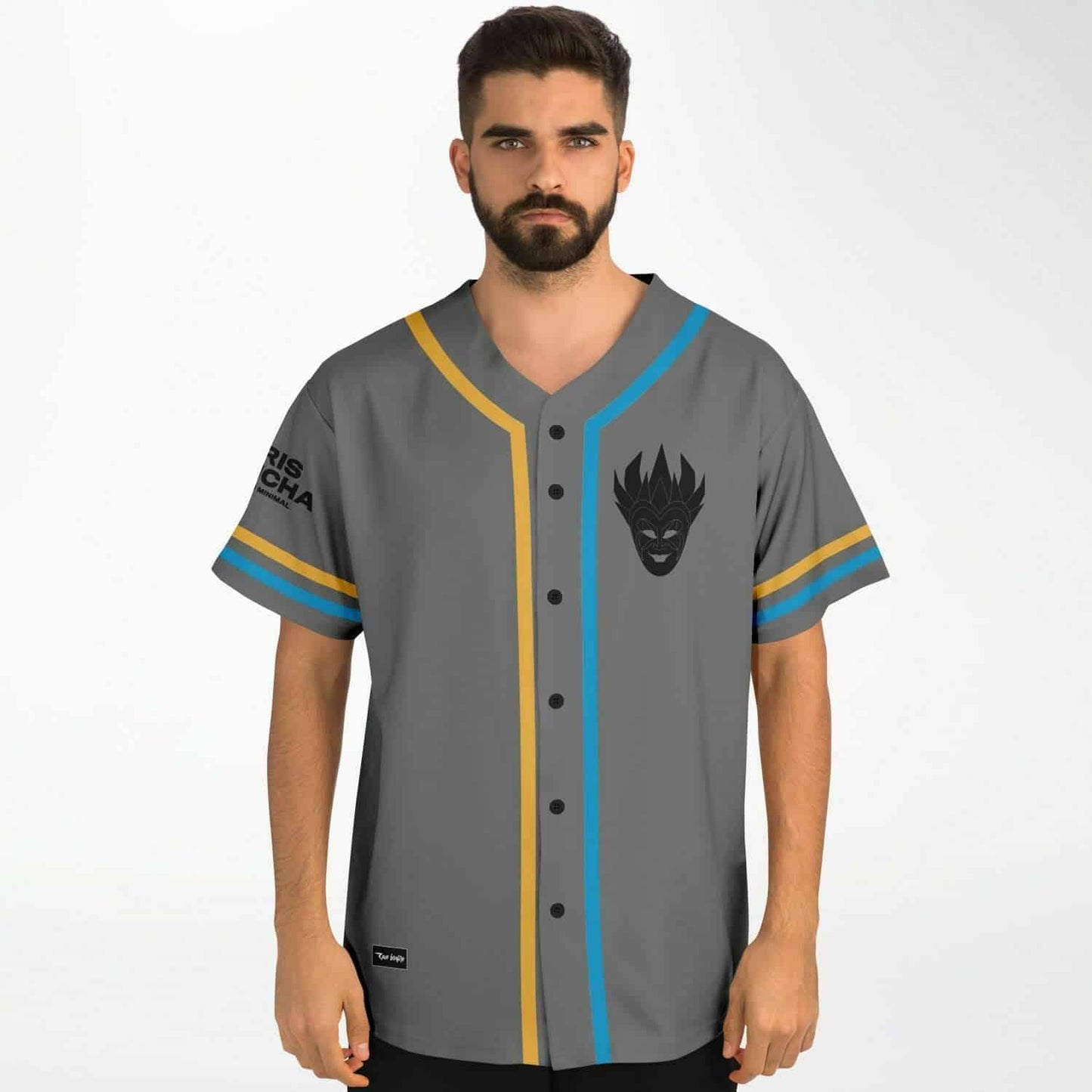 Boris Brejcha Grey Black Joker Rave Baseball Jersey