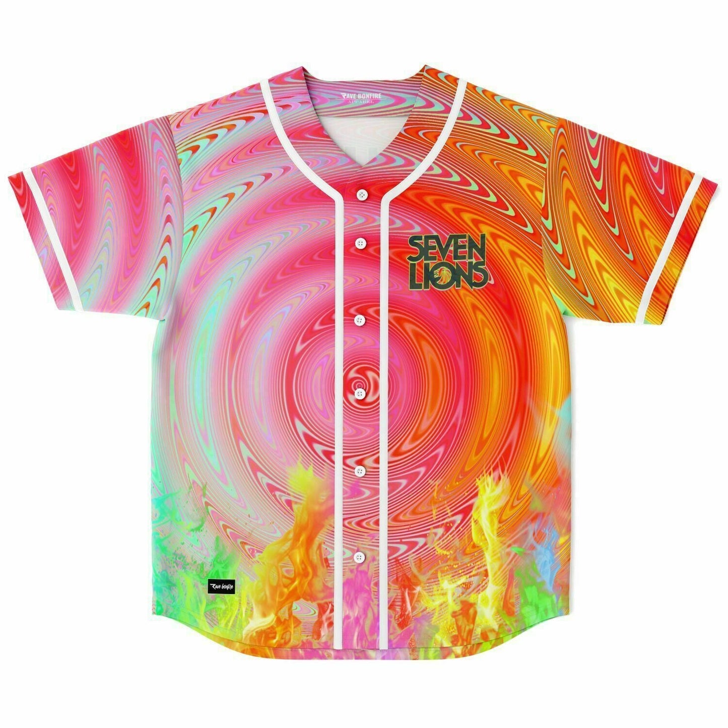 Seven Lions Rainbow Psychedelic Hypnotic Spiral Rave Baseball Jersey