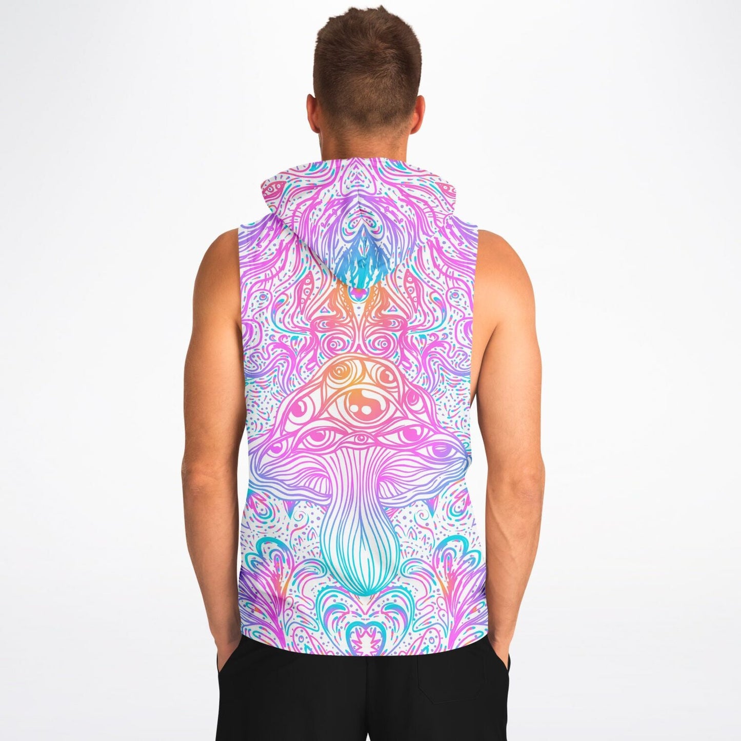 Active Mushroom Fashion Drop Armhole Hoodie