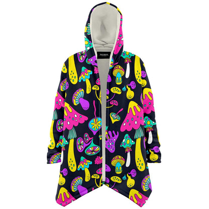 Dark Navy Psychedelic Mushrooms Rave Cloak