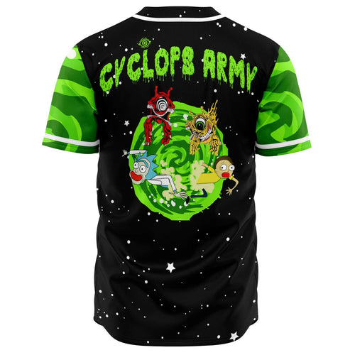 Black Green Portal Rave Baseball Jersey