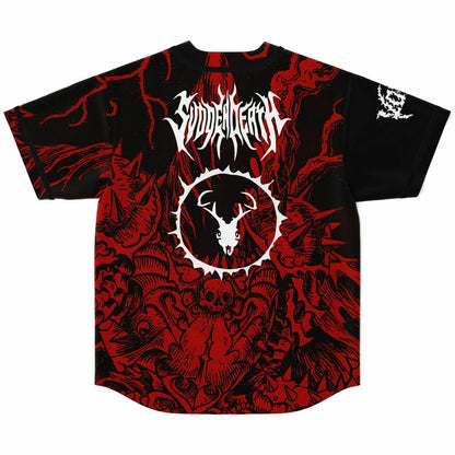 SVDDEN DEATH Black Blood Demonic Rave Baseball Jersey
