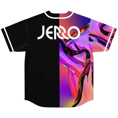 JERRO Black Flowing Liquid Rave Baseball Jersey