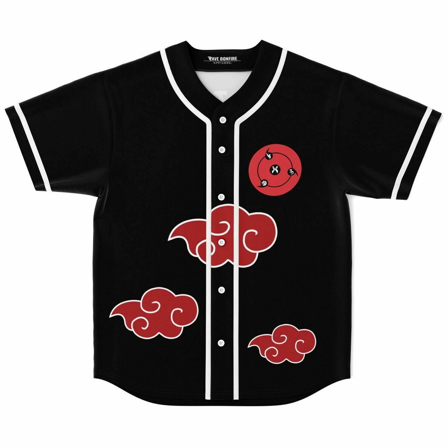 Black Naruto Akatsuki Rave Baseball Jersey