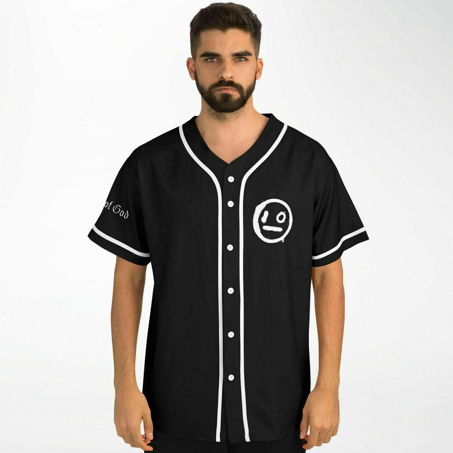 i_o Black Hand Drawn Rave Baseball Jersey