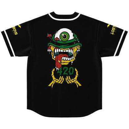 Black Dripping Graffiti Rave Baseball Jersey