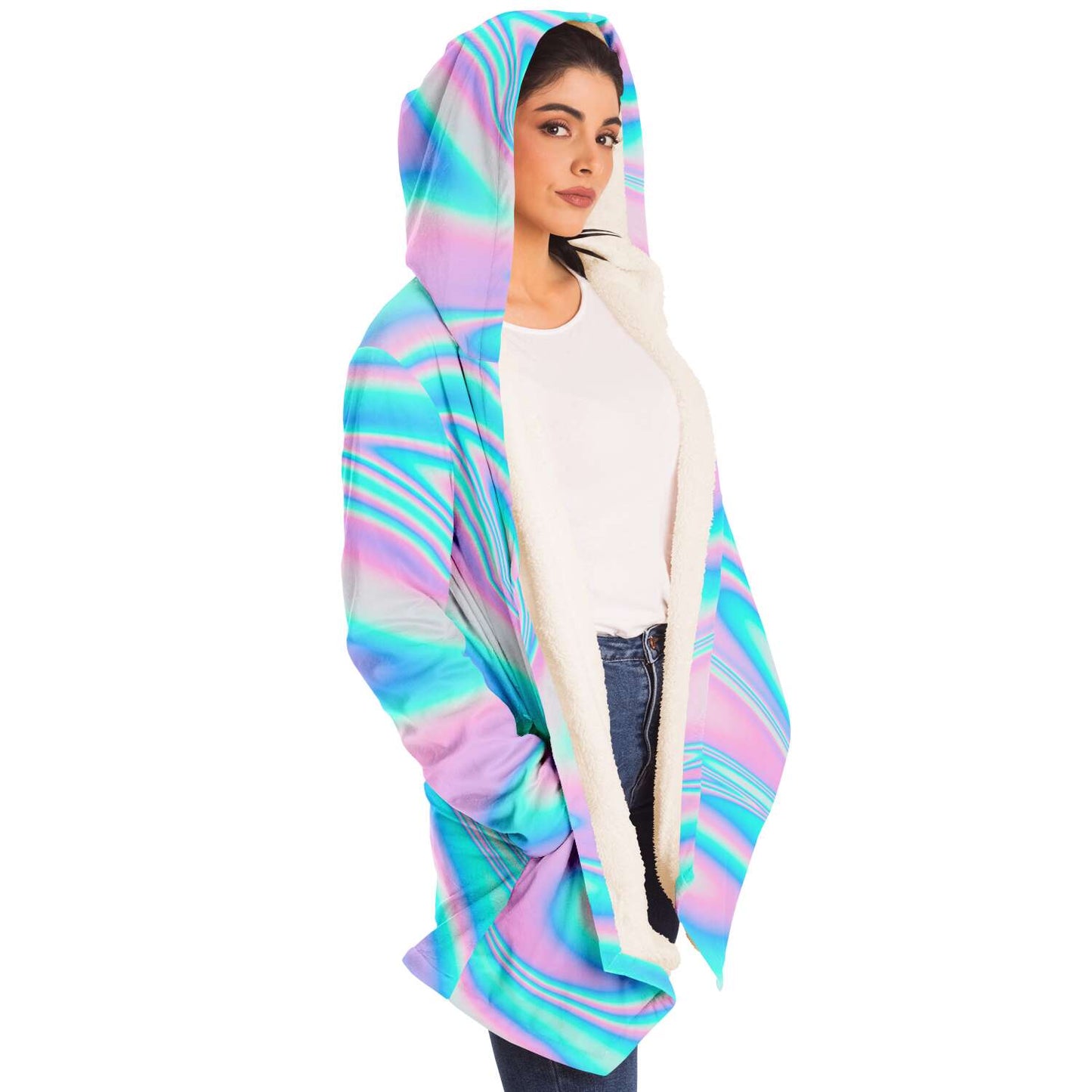 Pastel Holographic Iridescent Rave Cloak