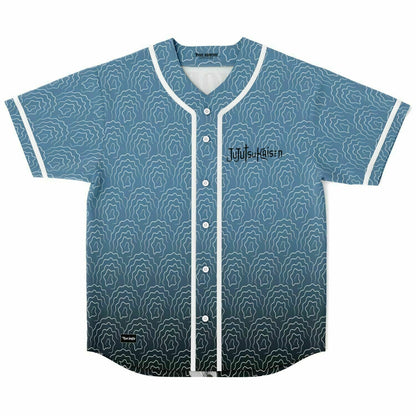 Steel Blue Abstract Topographic Rave Baseball Jersey
