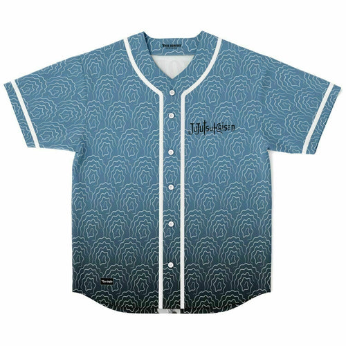 Steel Blue Abstract Topographic Rave Baseball Jersey