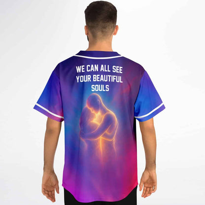 Purple Cosmic Nebula Rave Baseball Jersey