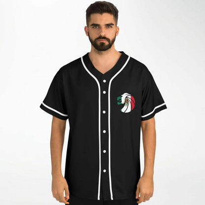 Black Circular Chest Rave Baseball Jersey