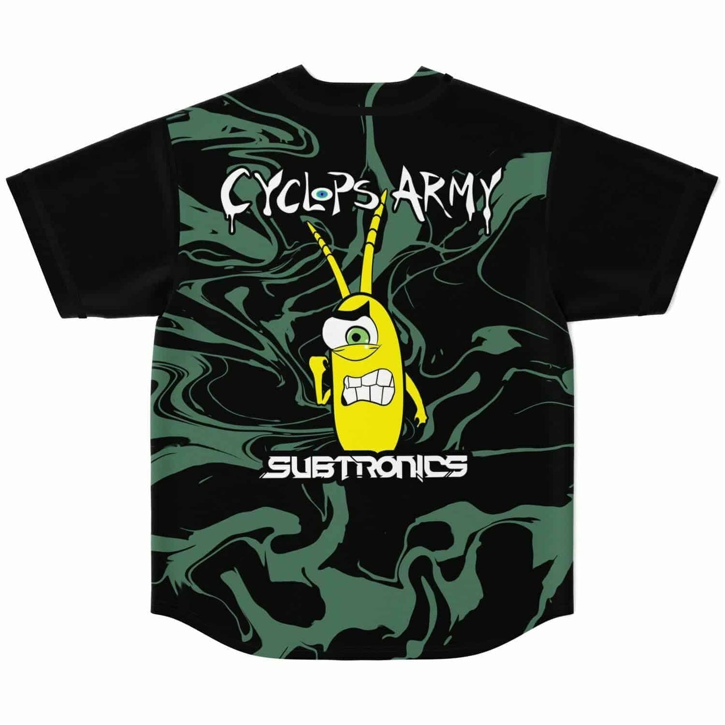 Subtronics Black Dark Green Liquid Rave Baseball Jersey
