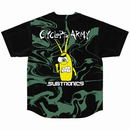 Subtronics Black Dark Green Liquid Rave Baseball Jersey