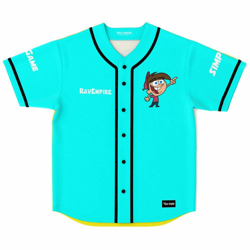Teal Buck Toothed Rave Baseball Jersey