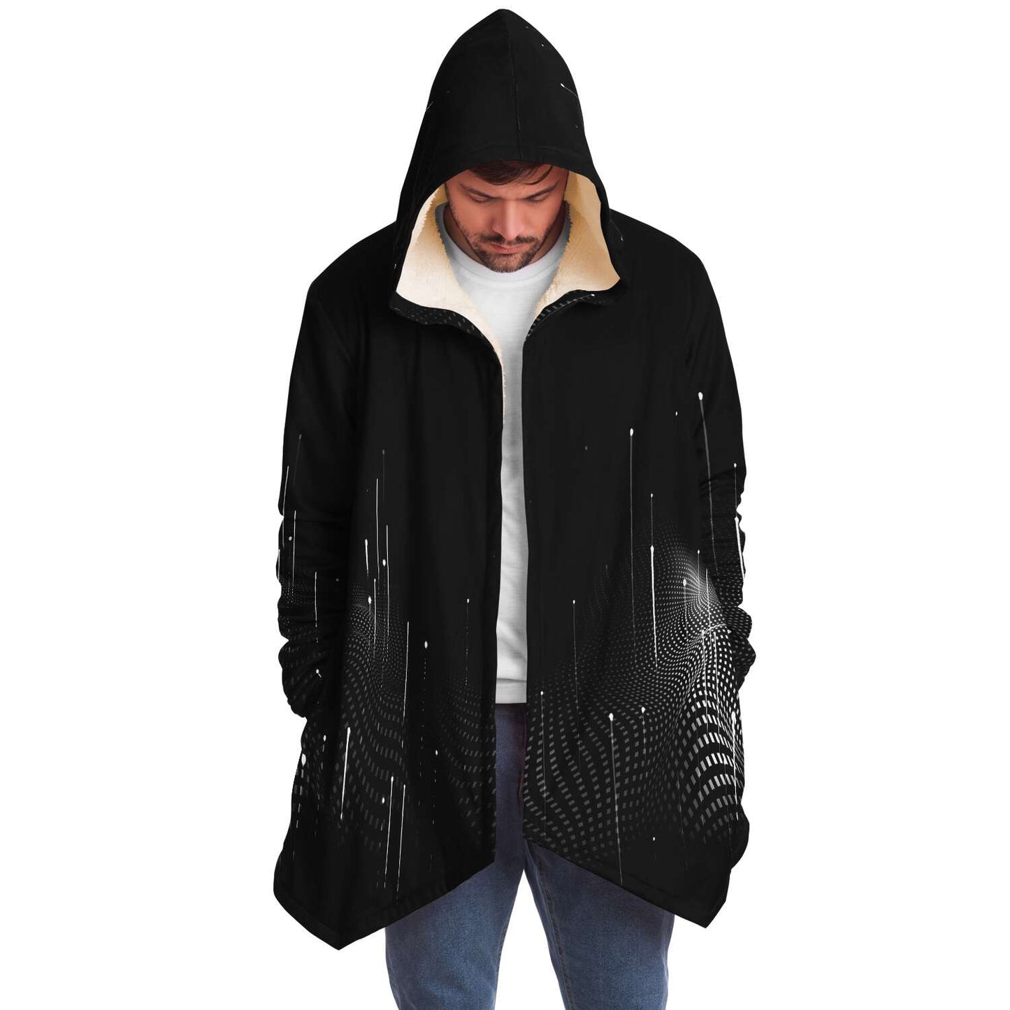 Gud Vibrations Black Halftone Dot Rave Cloak