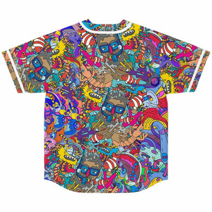 Grey Dense Doodle Rave Baseball Jersey