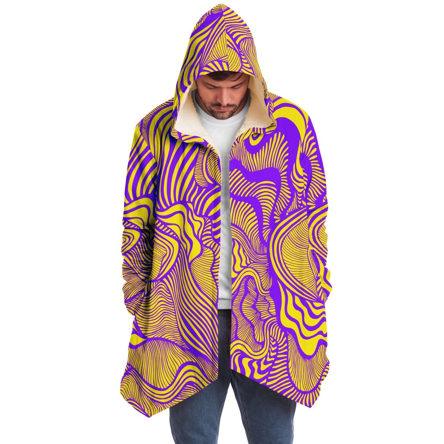 Bright Purple Swirling Contour Rave Cloak