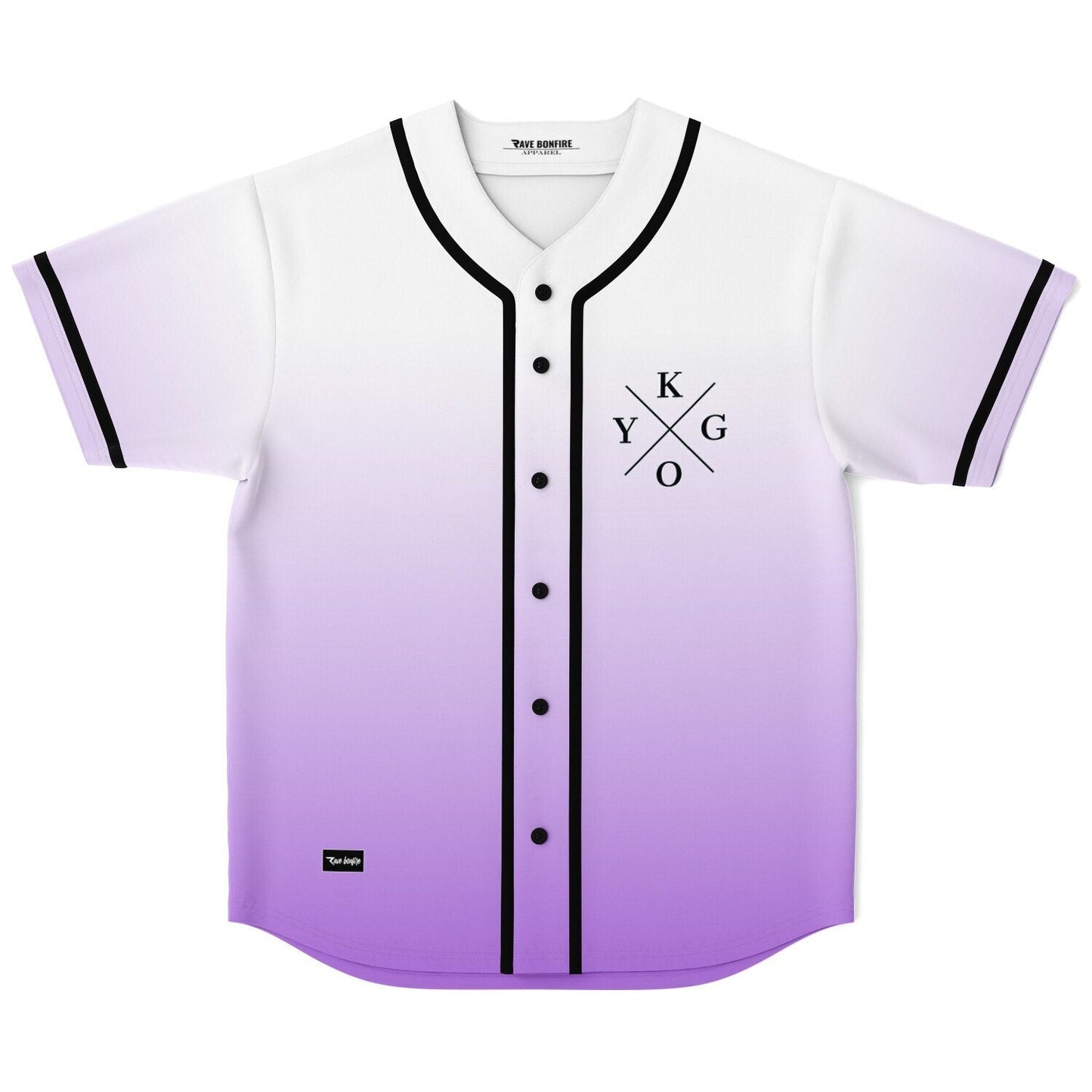 Kygo White Lavender Minimal Crossed Rave Baseball Jersey