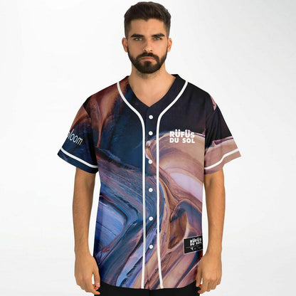 Rufus Du Sol Brown Swirling Marble Rave Baseball Jersey