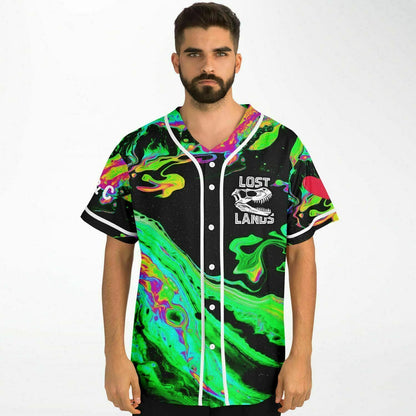 Lost Lands Black Psychedelic Oil Rave Baseball Jersey