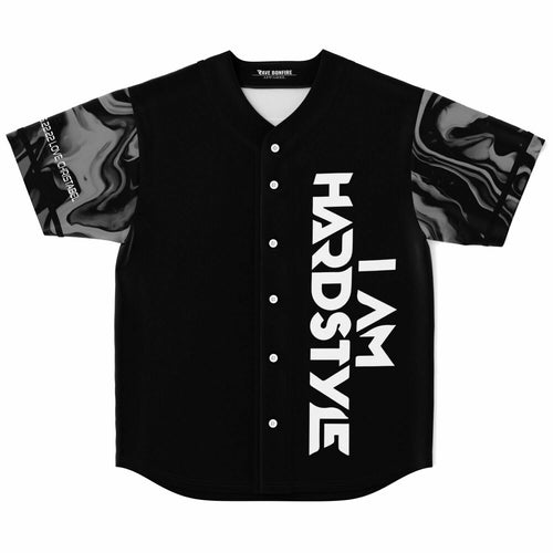 I Am Hardstyle Black Bold Vertical Rave Baseball Jersey