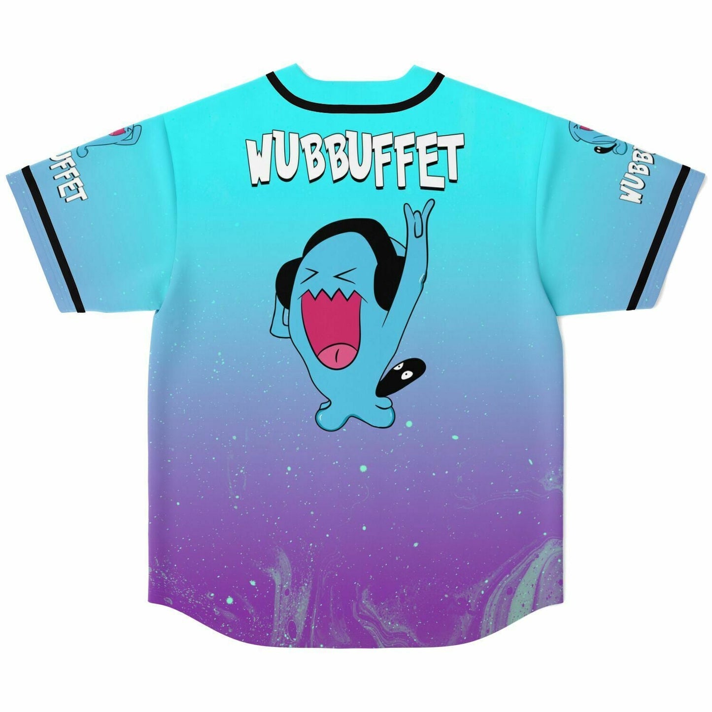 Teal Cartoon Blue Rave Baseball Jersey