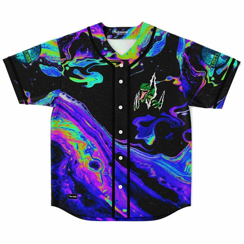 Black Psychedelic Liquid Rave Baseball Jersey