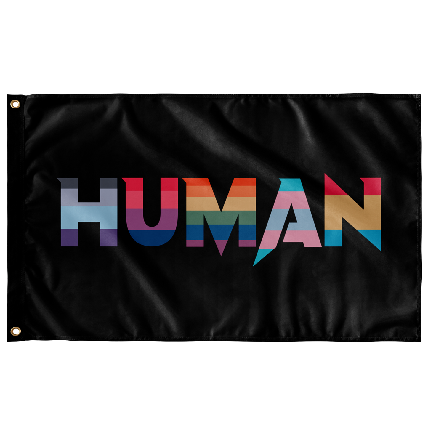 Black Word Human Rave Flag