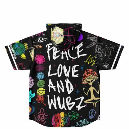 Black Hand Drawn Rave Hooded Baseball Jersey