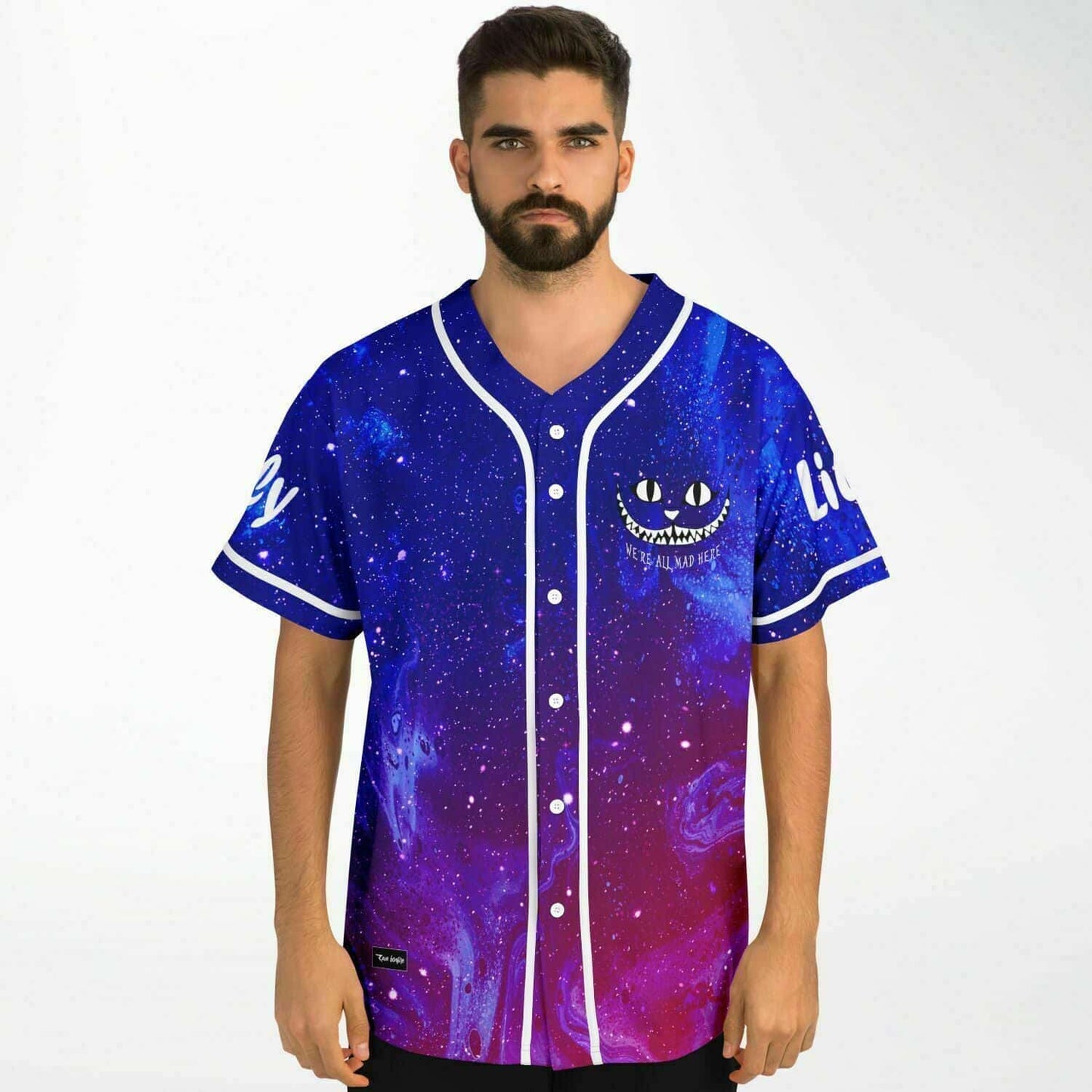Cobalt Blue Cosmic Galaxy Rave Baseball Jersey