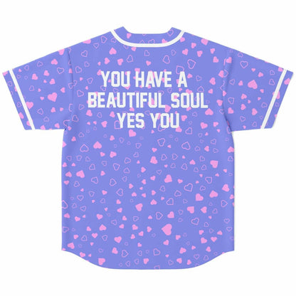 Periwinkle Scattered Pink Rave Baseball Jersey