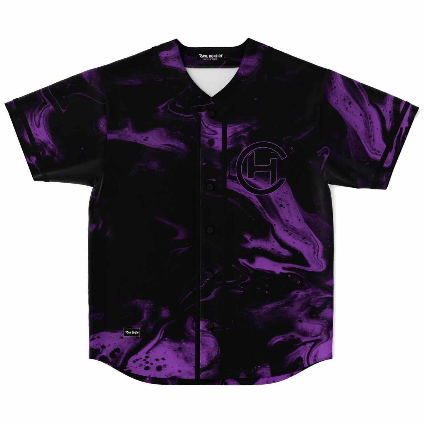 Hamdi Black Purple Swirling Marble Rave Baseball Jersey
