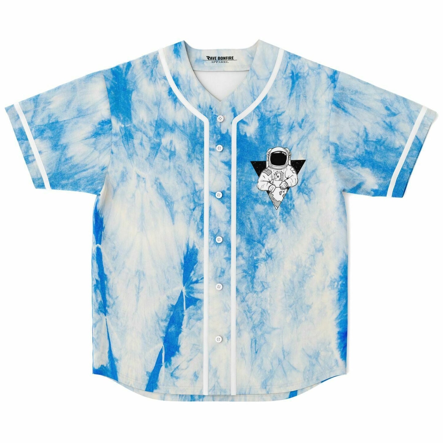 Blue White Tie Dye Rave Baseball Jersey