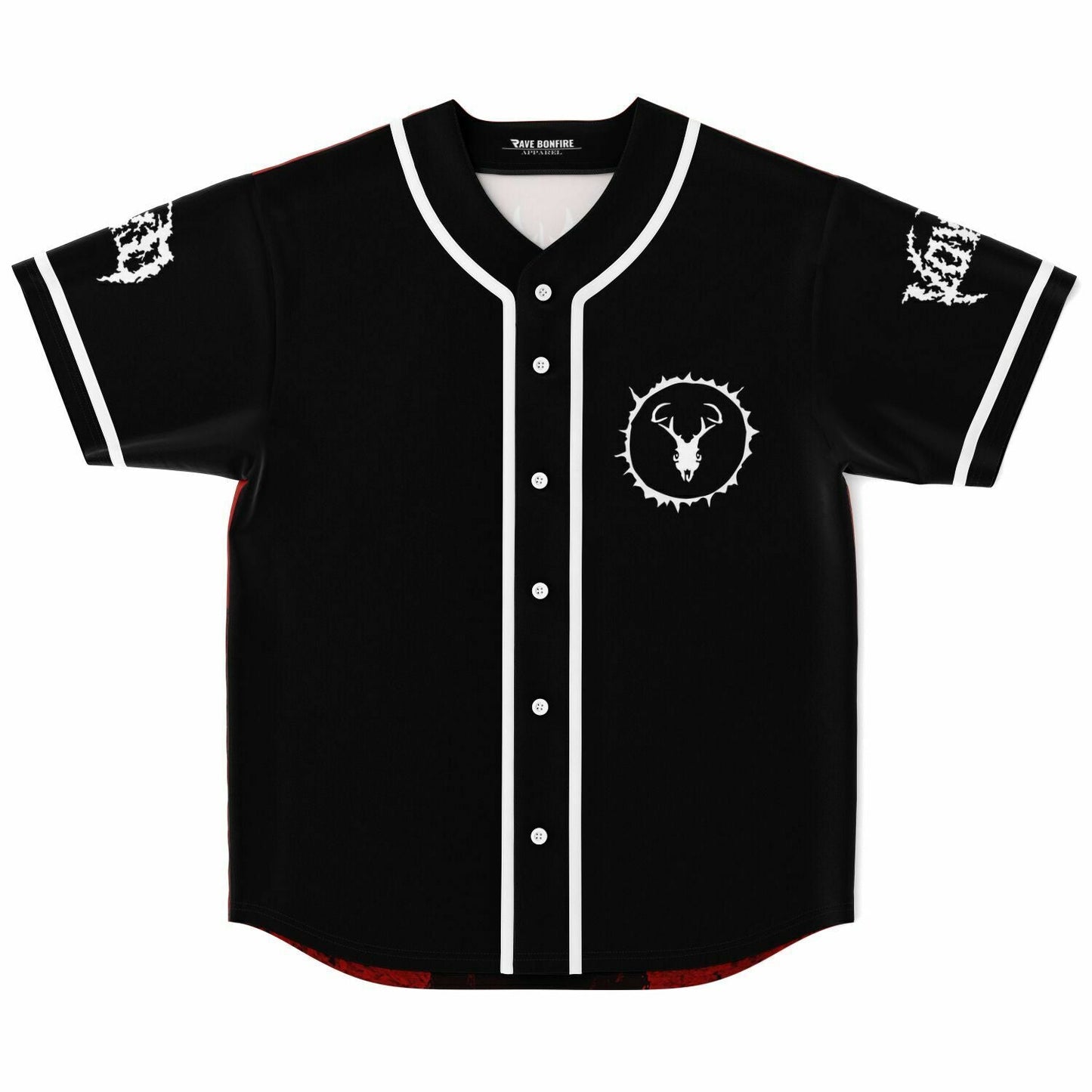 SVDDEN DEATH Black Horned Deer Rave Baseball Jersey
