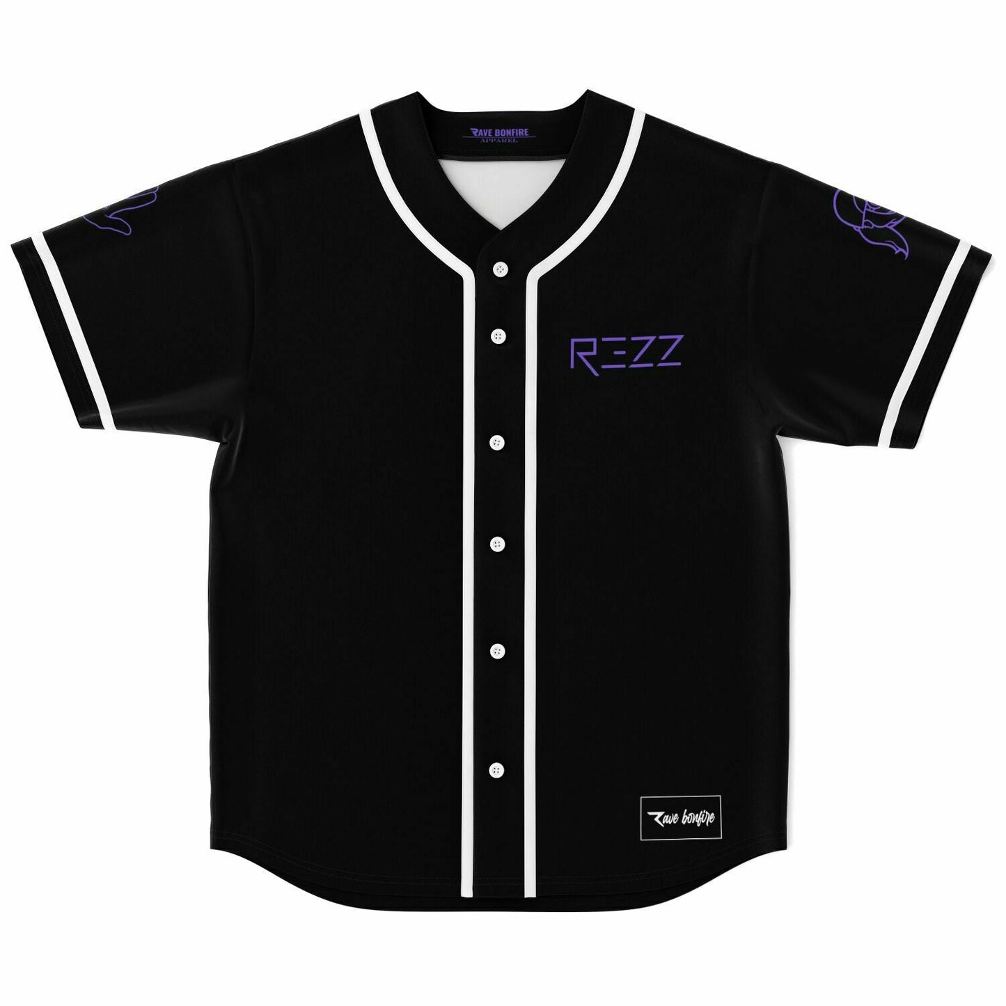 Rezz Black Wordmark Rave Baseball Jersey