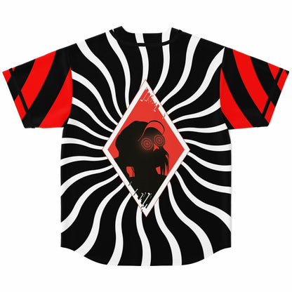 Black Bright Hypnotic Concentric Rave Baseball Jersey