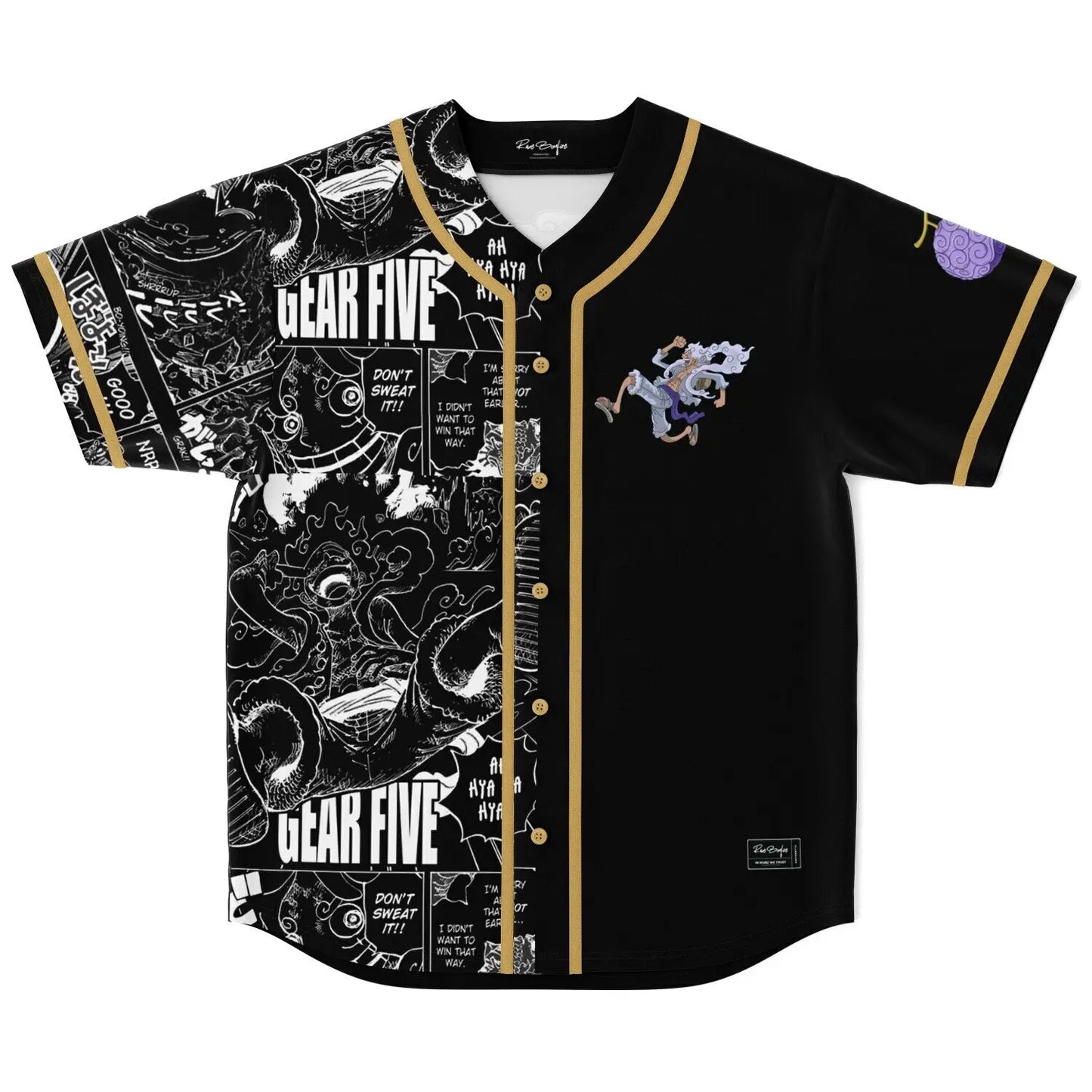 Black One Piece Rave Baseball Jersey