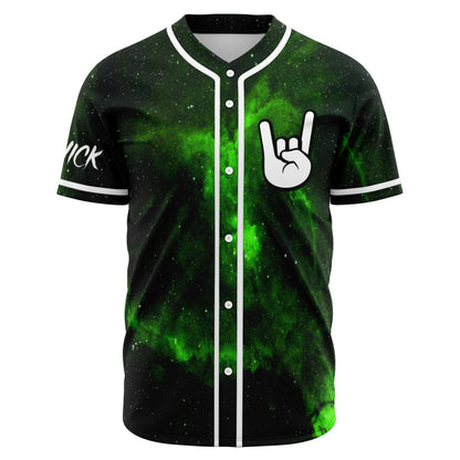 Black Neon Two Cartoon Rave Baseball Jersey