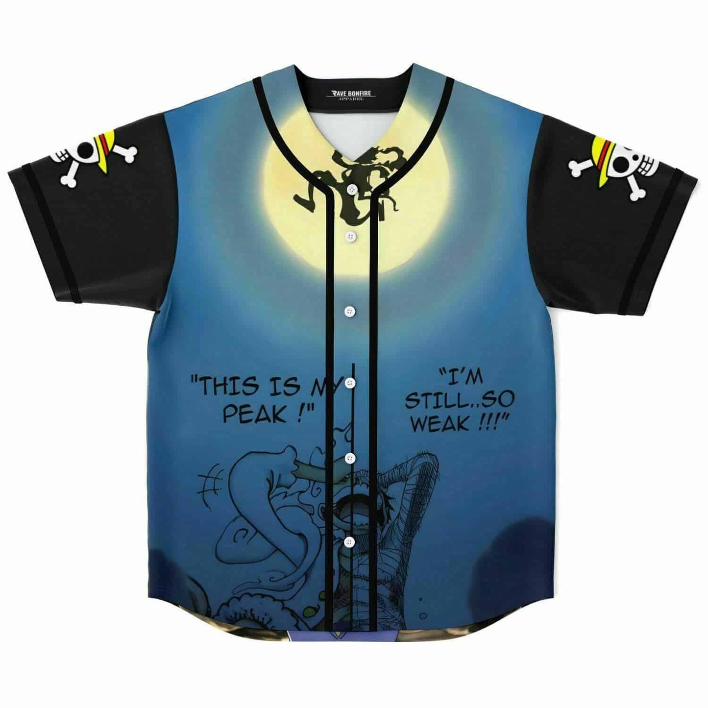 Deep Blue Anime Fan Rave Baseball Jersey
