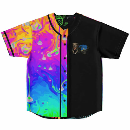 Neon Acid Drip Doodle Reversible Baseball Jersey