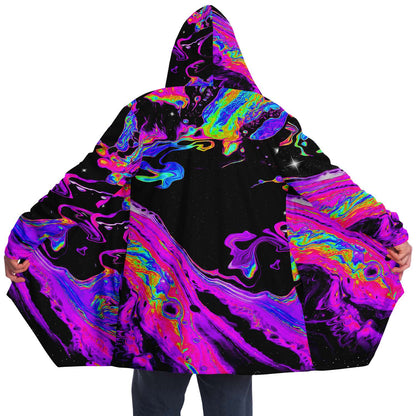Black Psychedelic Liquid Rave Cloak
