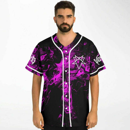 SVDDEN DEATH Black Swirling Purple Rave Baseball Jersey