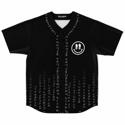 Black Smiley Face Rave Baseball Jersey