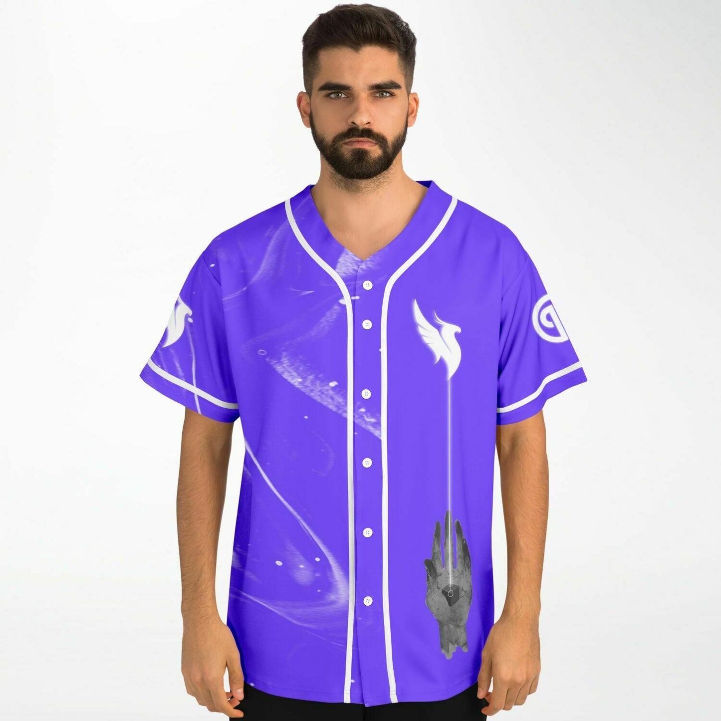 Bright Purple White Phoenix Rave Baseball Jersey