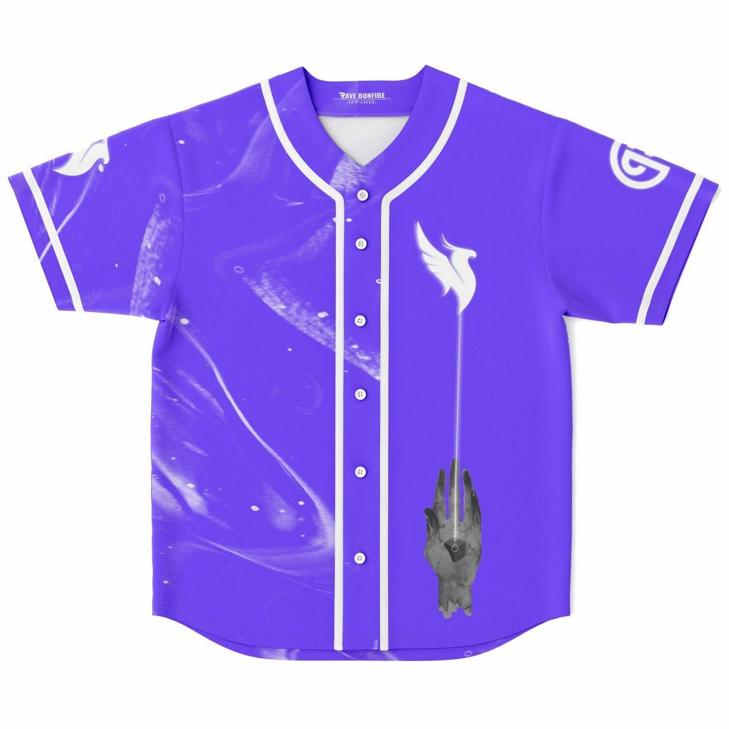 Bright Purple White Phoenix Rave Baseball Jersey