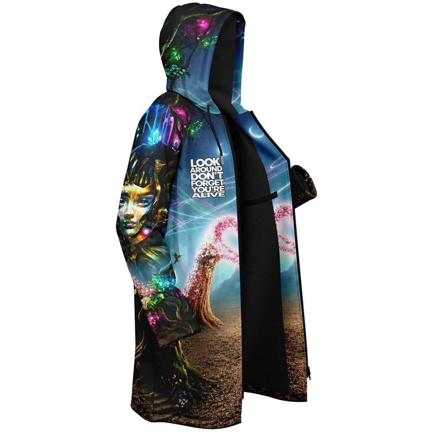 Electric Forest Deep Teal Enchanted Glowing Rave Cloak