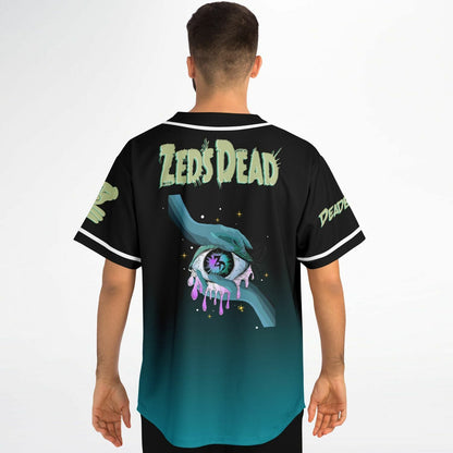 Zeds Dead Black Teal Green Creature Rave Baseball Jersey