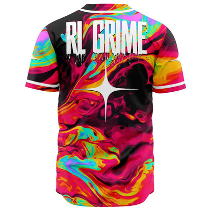 RL Grime Hot Pink Vivid Liquid Rave Baseball Jersey