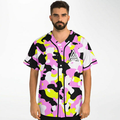 ARMNHMR Pink Camouflage Rave Baseball Jersey
