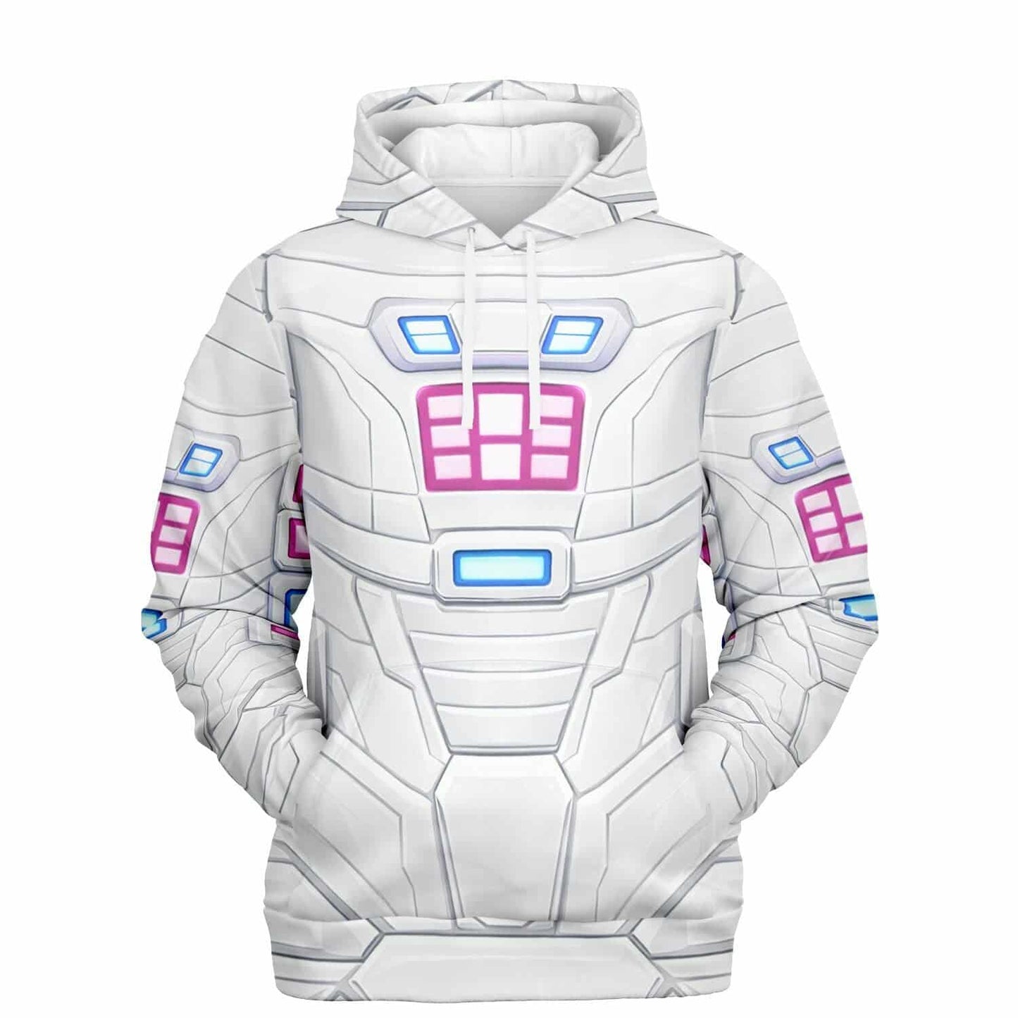 Astro Ave White Mech Armor Rave Hoodie
